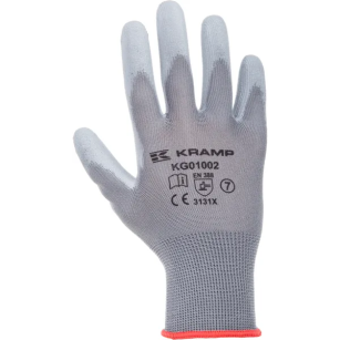 Rękawice robocze roz. 9/L szare, 3-pak nylon/polyester L=25 cm Protect Kramp